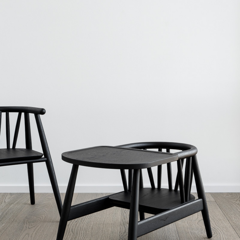 Smilla Toddler-stol - sortbejdset eg